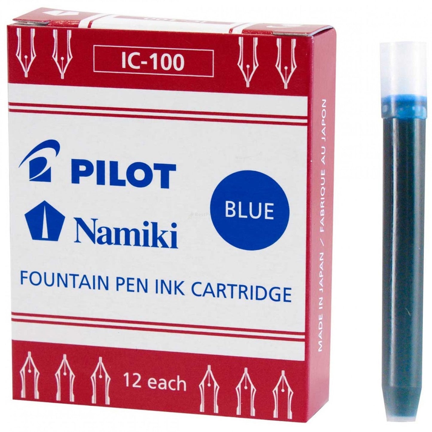 Namiki Ic-100 Fountain Ink Cartridge, Blue 12Pk