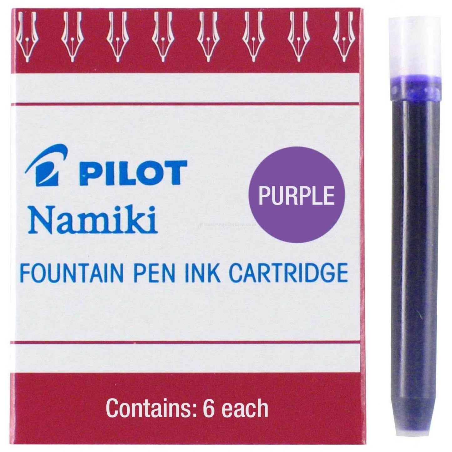 Namiki Ic-50 Fountain Ink Cartridge, Purple 6Pk