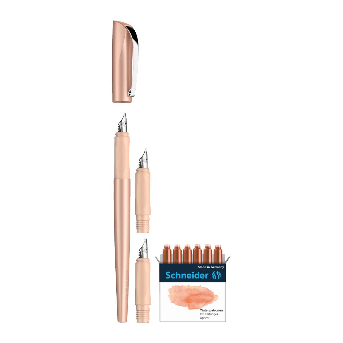 SCHNEIDER CALLISSIMA APRICOT GIFT SET CALLIGRAPHY FOUTAIN PEN, APRICOT INK CARTRIDGE