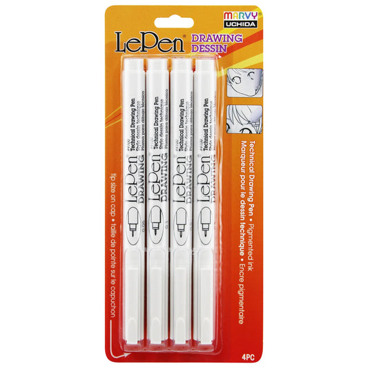 Marvy 4100-4A LePen Technical Drawing Pen 4pc Set