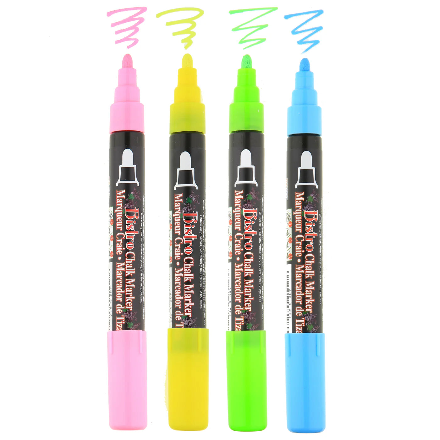 Marvy 480-4H Bistro Chalk Marker, Broad Bullet Tip, Set of 4 Markers
