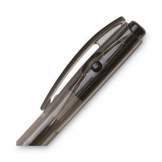 BIC BU3 Retractable Ballpoint Pen Grip Med Point (1.0mm) Black, Dozen Box
