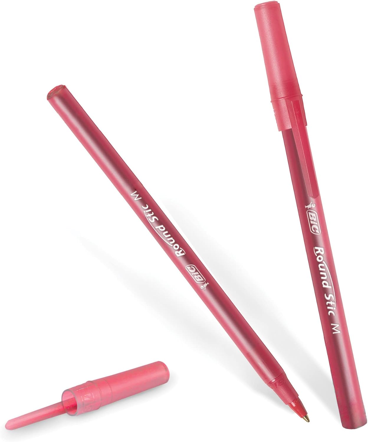 BIC Round Stic Xtra Life Ballpoint Pens, Medium Point (1.0mm), Red 10-Count