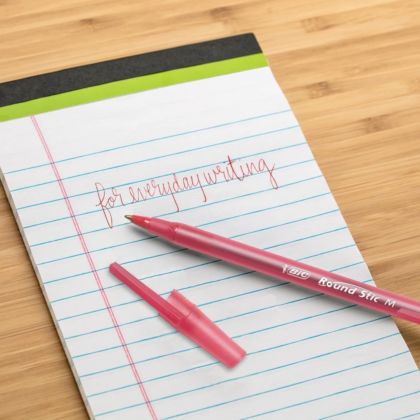 BIC Round Stic Xtra Life Ballpoint Pens, Medium Point (1.0mm), Red 10-Count