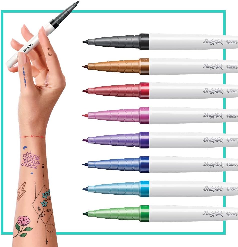 BIC Body Mark Tattoo Marker Fine Tip 8-Pack Blister
