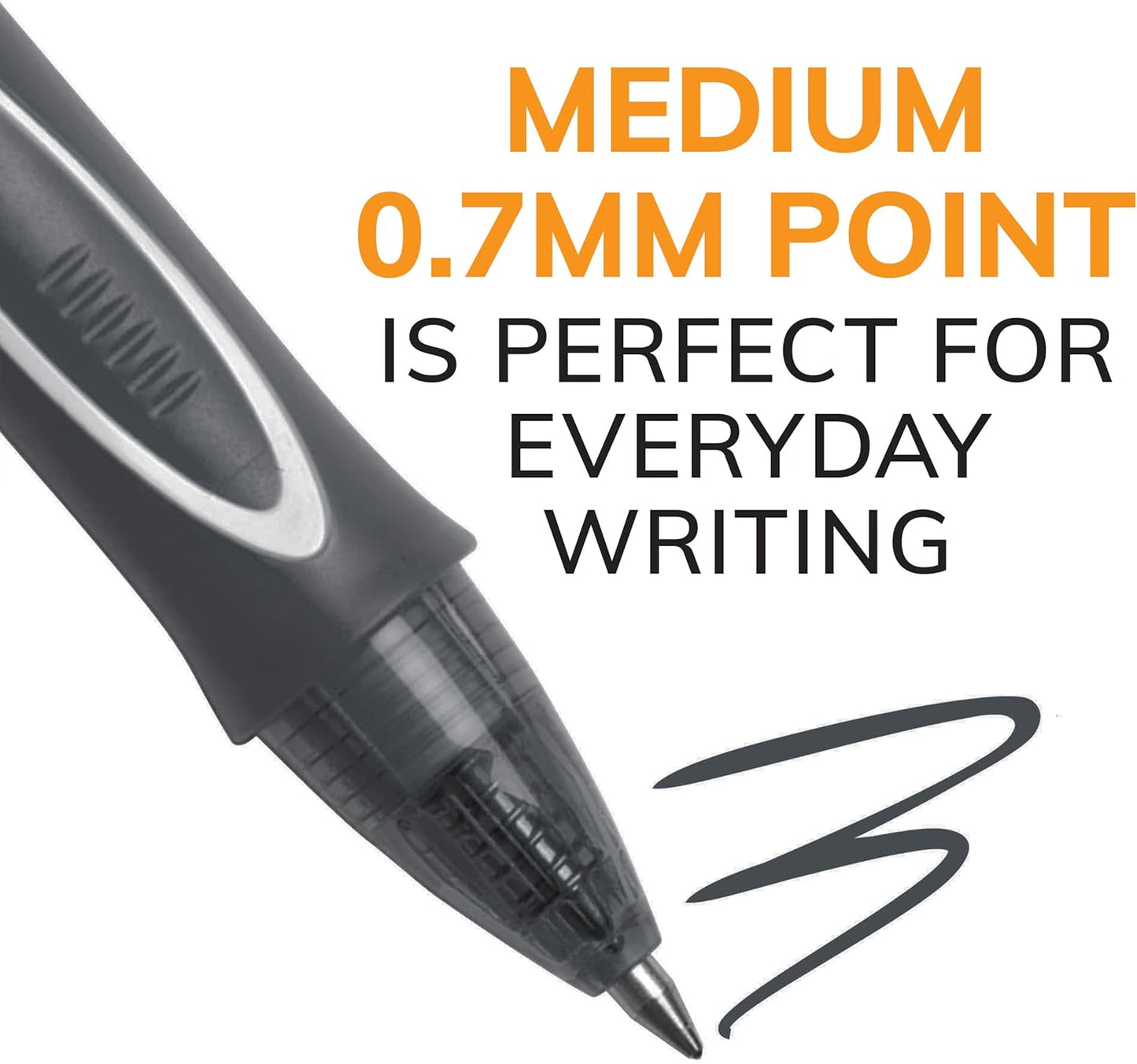 BIC Gel-ocity Quick Dry Retractable Gel Pens, Medium Point, 0.7 mm, Black