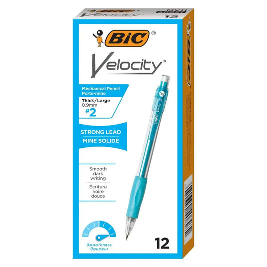 BIC Velocity Original Pencil Thick Point (0.9mm) Dozen Box (blue barrel only)