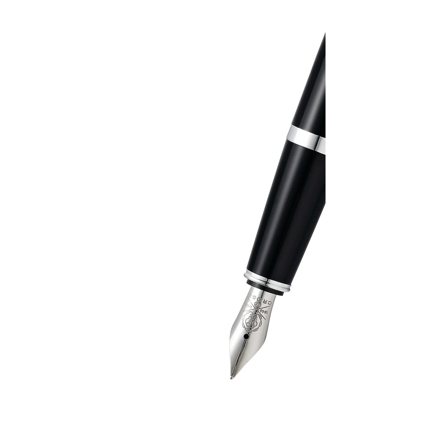Cross Bailey Light™ Polished Black Resin with Polished Chrome Appointments and Medium Nib Fountain Pen