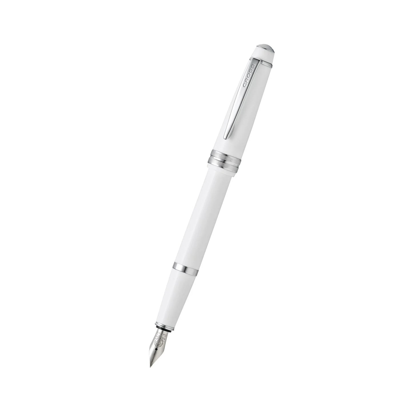 Cross Bailey Light™ Polished White Resin with Polished Chrome Appointments and Medium Nib Fountain Pen