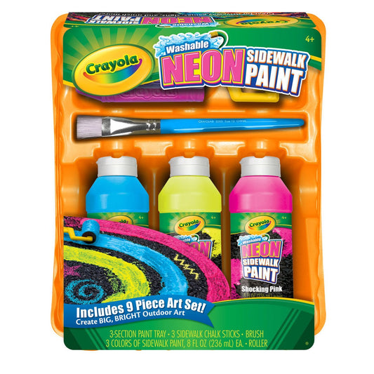 Crayola 55-3510 Washable Neon Sidewalk Paint Art Set