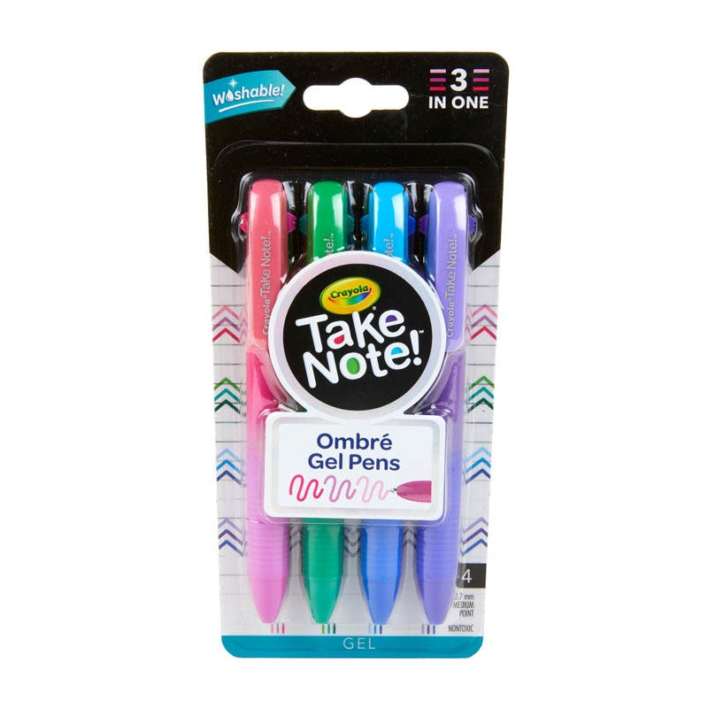 Crayola 58-6637 4 ct. Take Note! Ombre Washable Gel Pens