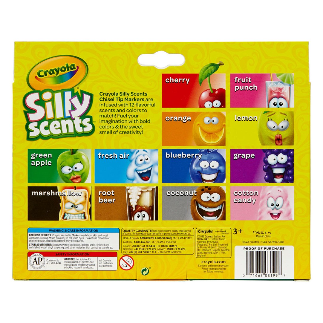 Crayola 58-8199 12 ct. Silly Scents Wedge Tip Scented Washable Markers