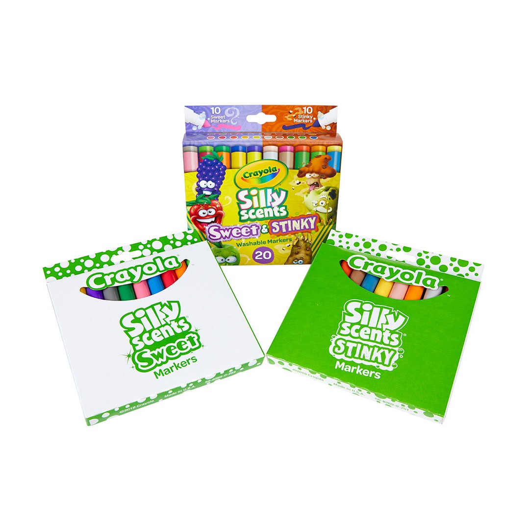 Crayola 58-8269 20 ct. Silly Scents Sweet & Stinky, Washable, Broad Line Markers
