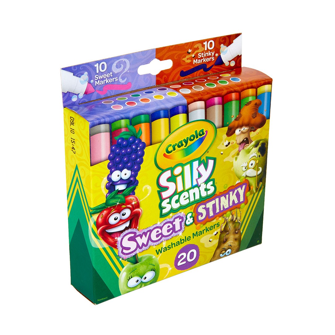 Crayola 58-8269 20 ct. Silly Scents Sweet & Stinky, Washable, Broad Line Markers