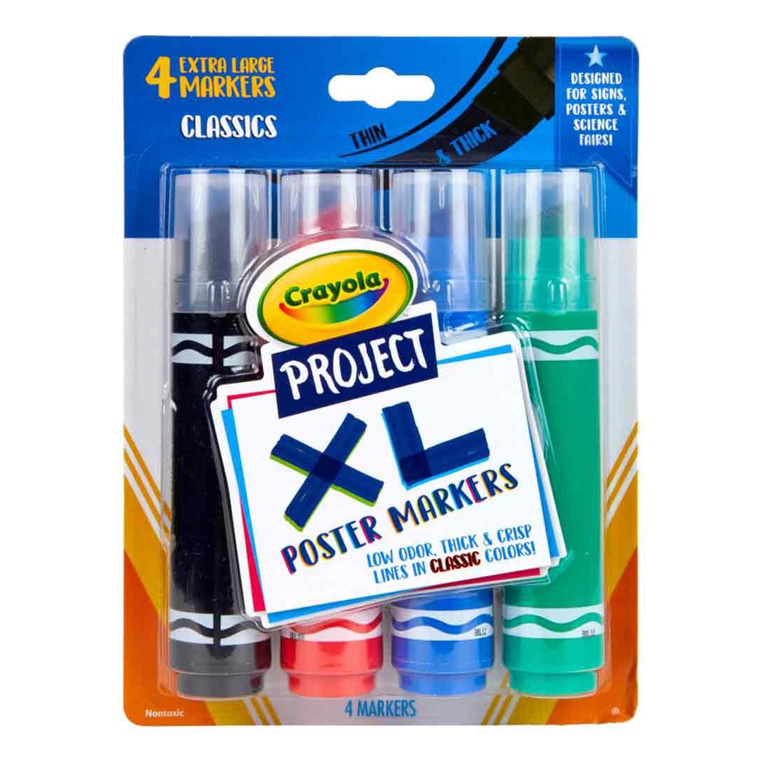 Crayola 58-8356 Crayola Project 4 ct. XL Poster Markers, Classic