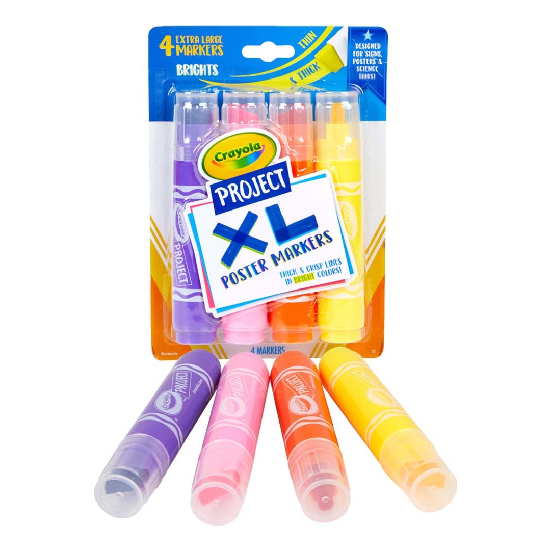 Crayola 58-8358 Crayola Project 4 ct. XL Poster Markers, Bright