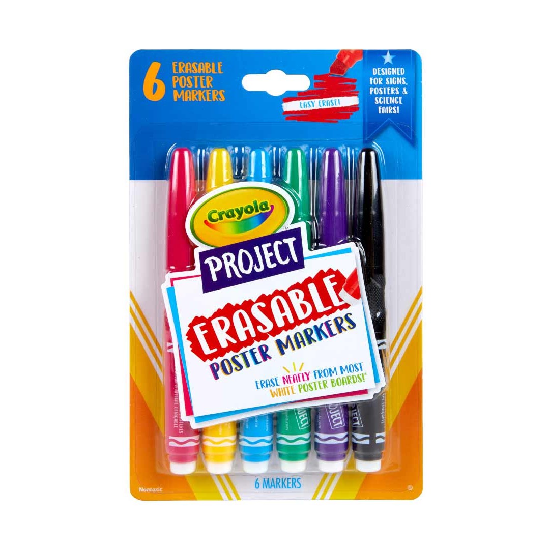 Crayola 58-8371 Crayola Project 6 ct. Erasable Poster Markers