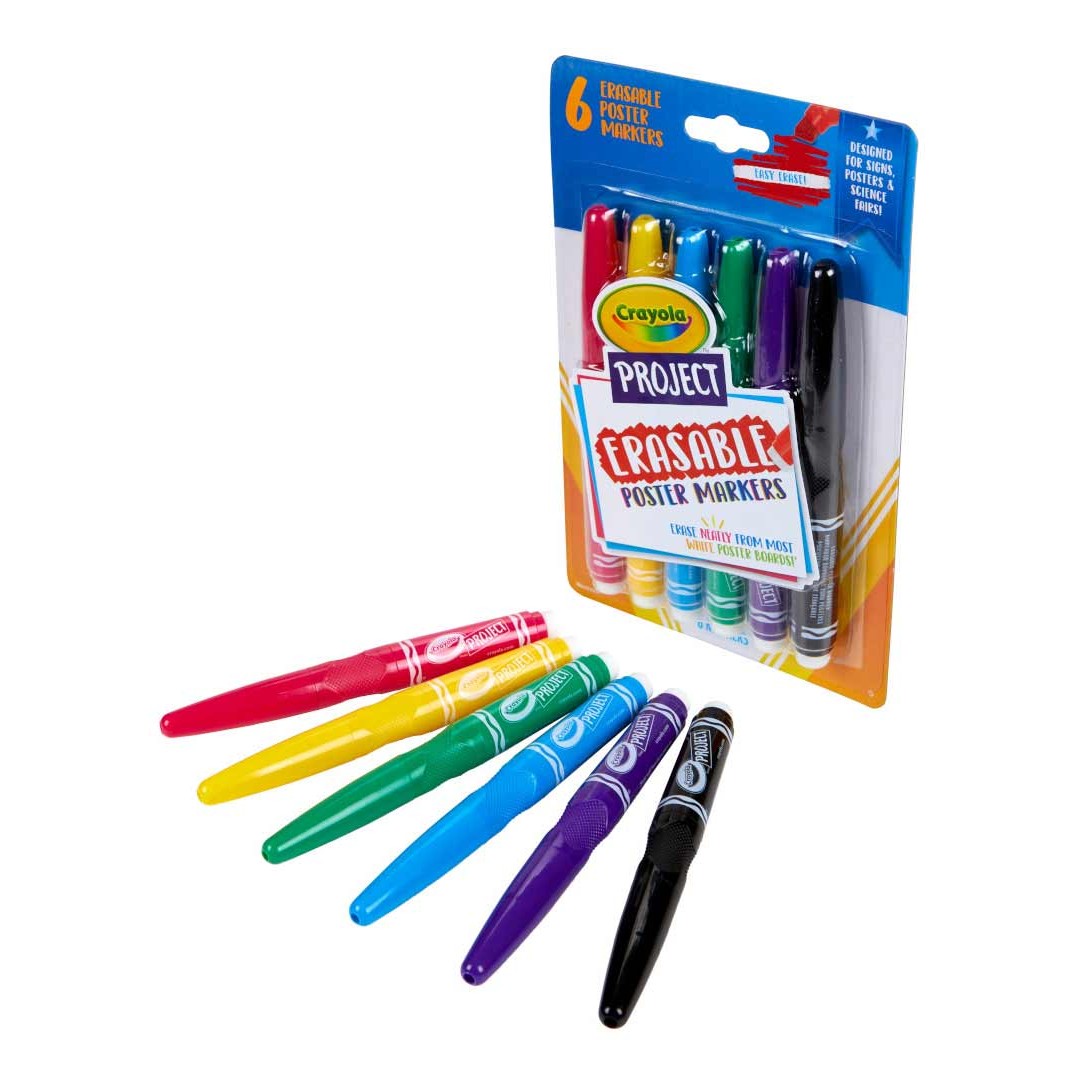 Crayola 58-8371 Crayola Project 6 ct. Erasable Poster Markers