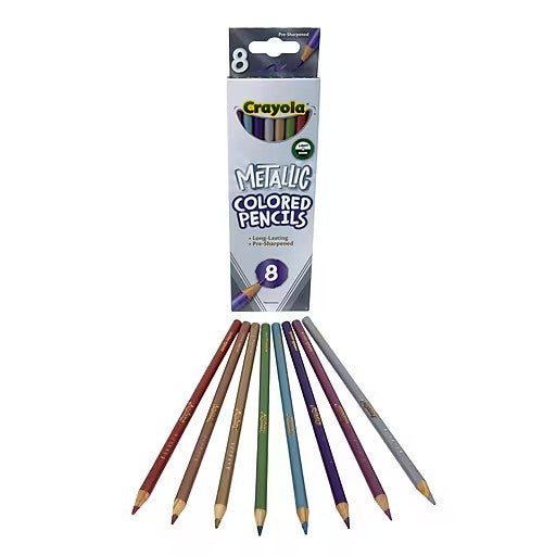 Crayola 68-3708 8 ct. Metallic Colored Pencils