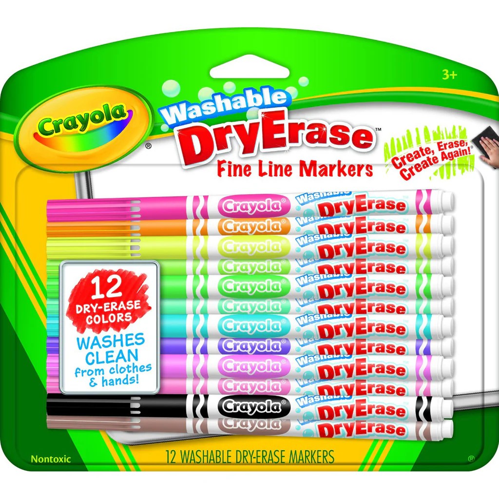 Crayola 98-5912 12 ct. Dry-Erase Fine Line Washable Markers