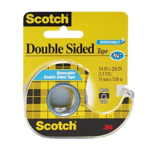 3M 238 Scotch Removable Double Sided Tape, 3/4 in x 200 in (19 mm x 5.08 m)