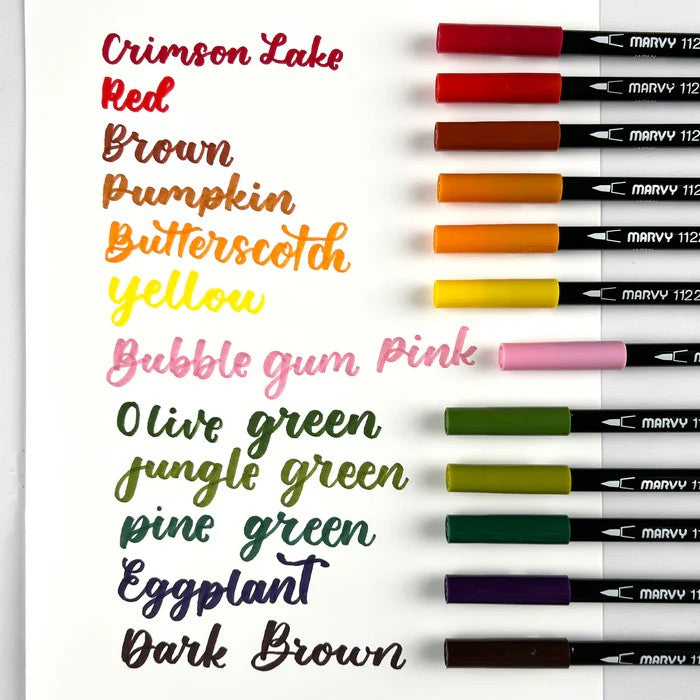 Marvy Uchida 1122-12F Le Plume II Double Ended Garden Color Set