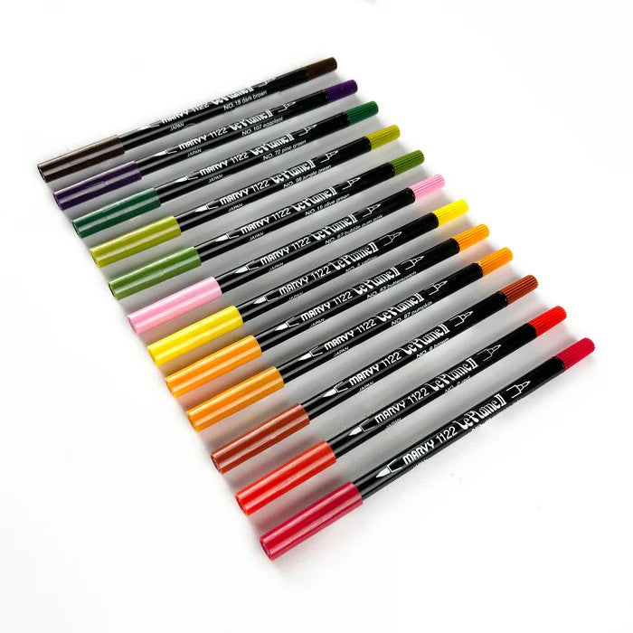 Marvy Uchida 1122-12F Le Plume II Double Ended Garden Color Set