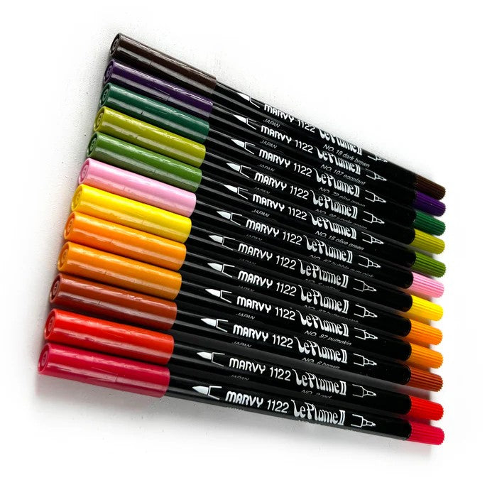 Marvy Uchida 1122-12F Le Plume II Double Ended Garden Color Set