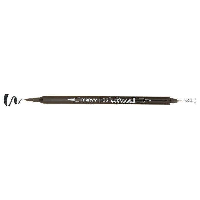 Marvy 1122-6C Le Plume ll Double Ended, Brush and Fine point Primary Set of 6