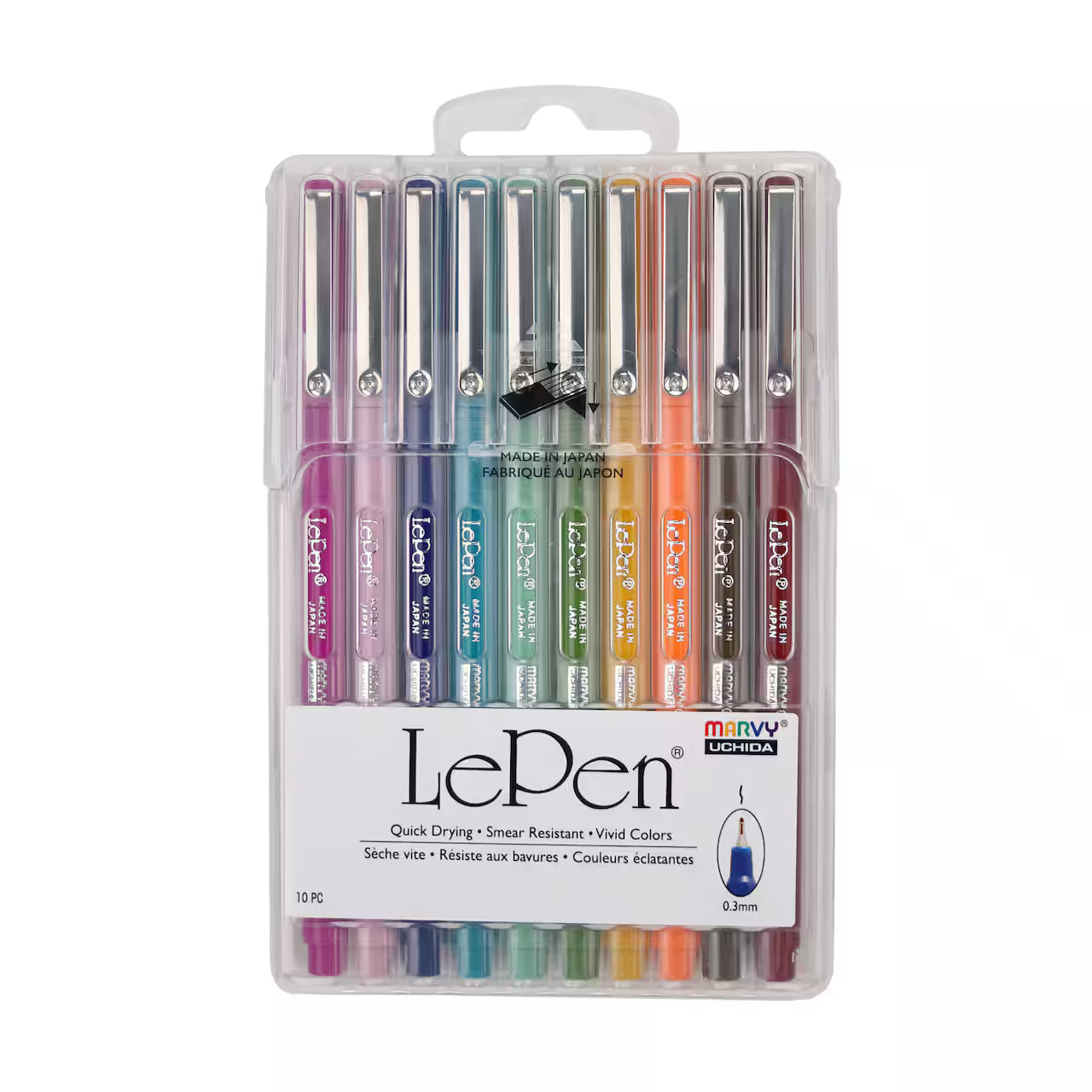 Marvy 4300-10F Le Pen, 0.3mm, 10pc Neon Set