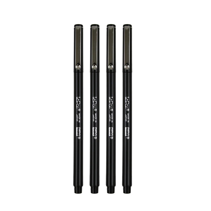 Marvy 4300-4B Le Pen, 0.3mm, 4pc Set Black