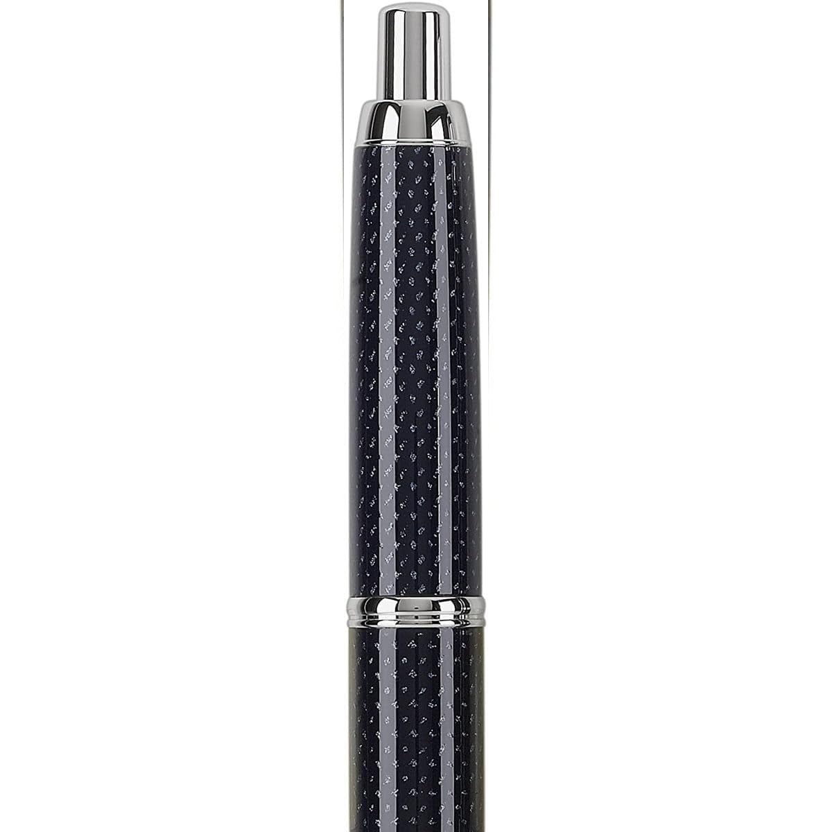 Namiki Vanishing Point Fountain Pen, Blue Carbonesque Barrel, Rhodium Accents, Blue Ink, Medium Nib (60249)