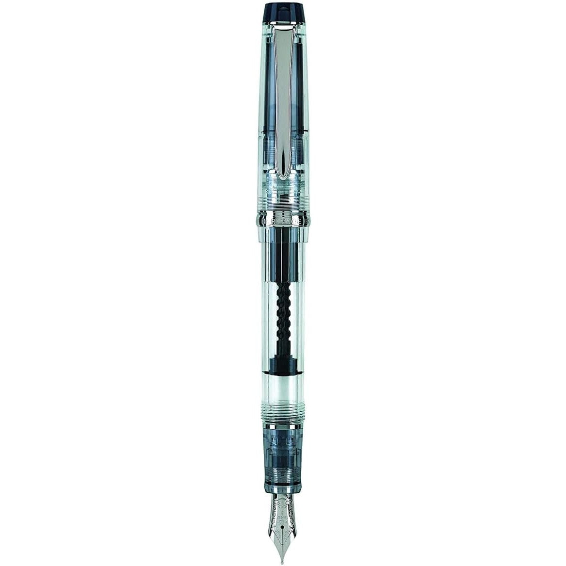 Namiki Custom Heritage 92 Fountain Pen, Piston Filler, Clear Barrel, Broad Nib (60588)