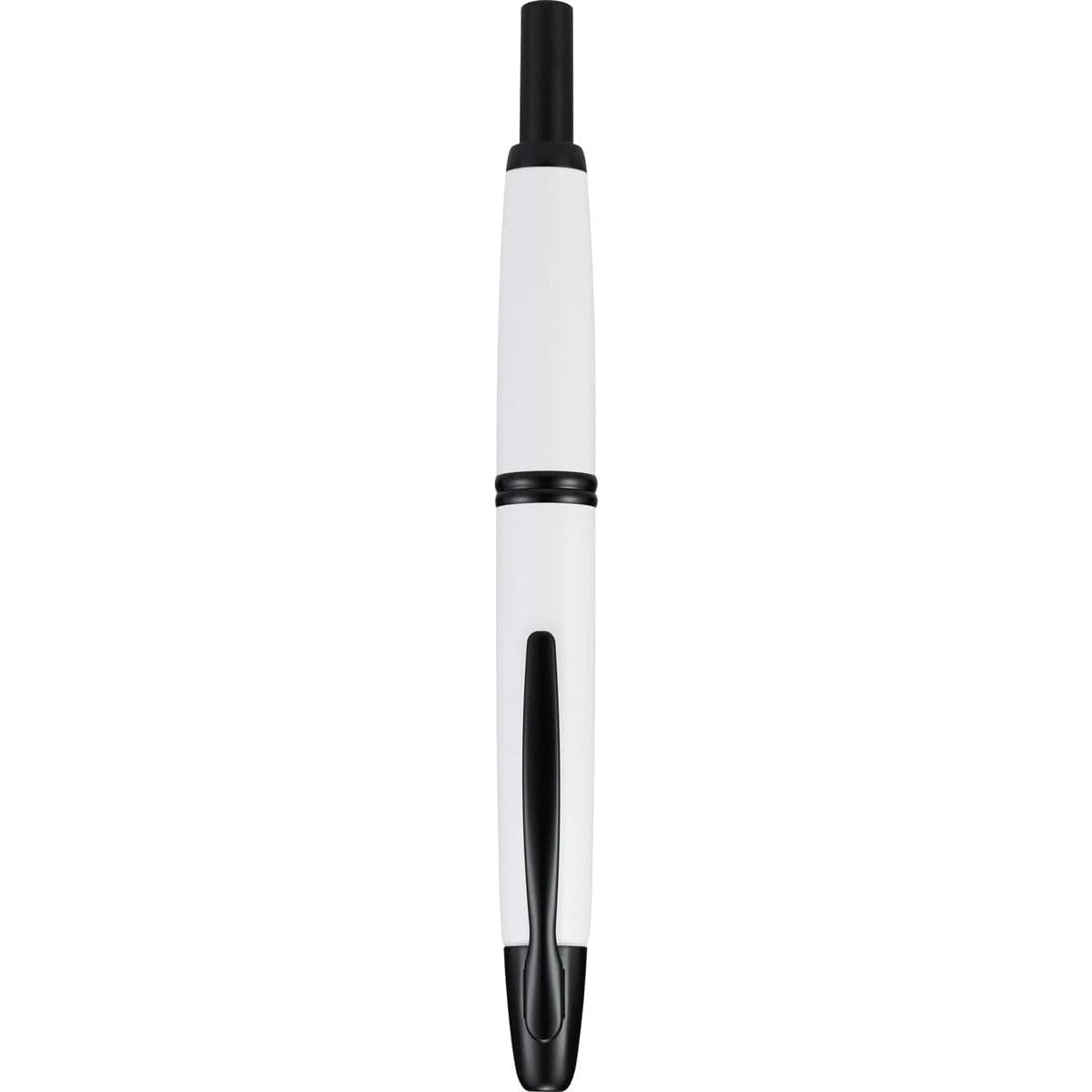 Namiki Vanishing Point Fountain Pen, White & Black, 18k Extra Fine Nib (60745)