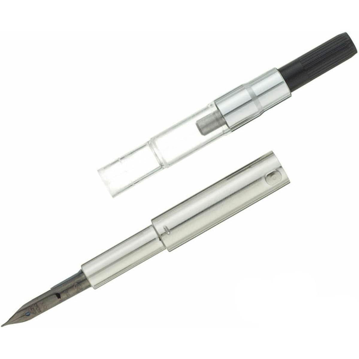 Namiki Vanishing Point Fountain Pen, White & Black, 18k Extra Fine Nib (60745)