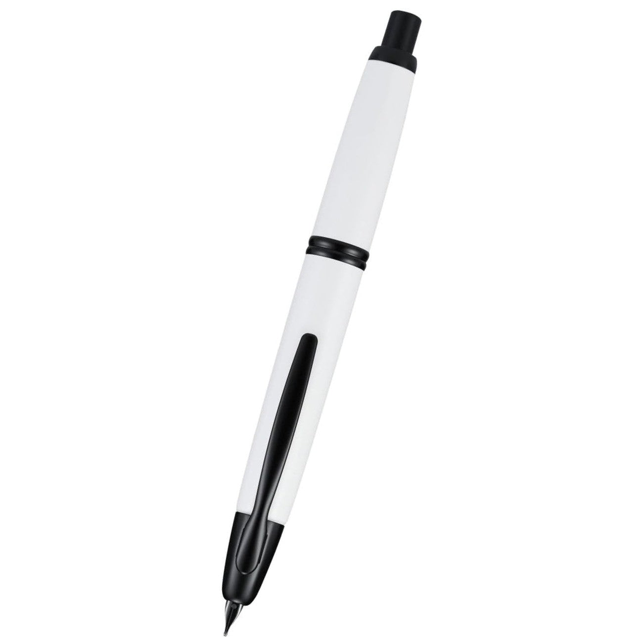 Namiki Vanishing Point Fountain Pen, White & Black, 18k Medium Nib (60747)