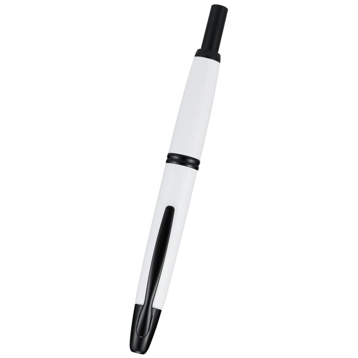 Namiki Vanishing Point Fountain Pen, White & Black, 18k Medium Nib (60747)