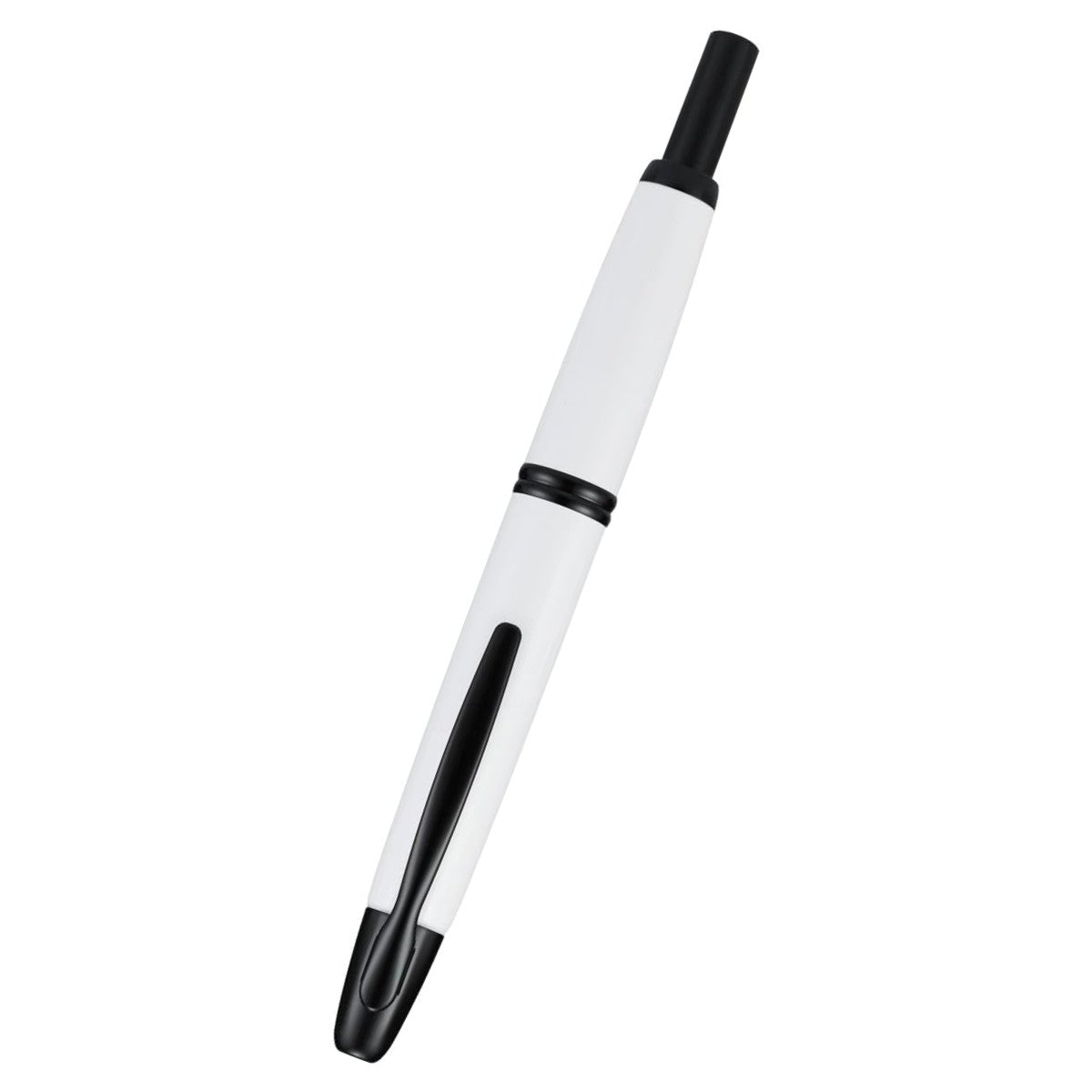 Namiki Vanishing Point Fountain Pen, White & Black, 18k 1.1 Stub Nib (60749)