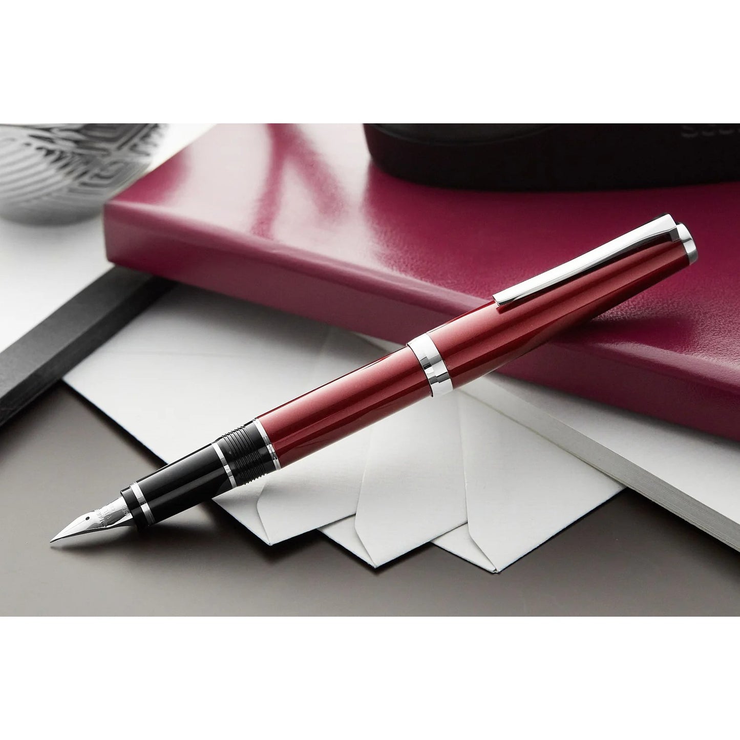 Namiki Metal Falcon Burgundy Fountain Pen-Broad (60773)