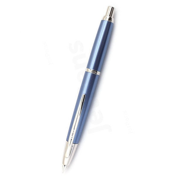 Namiki Vanishing Point Decimo Fountain Pen, Light Blue Barrel, Rhodium Accents, Medium Nib (65345)