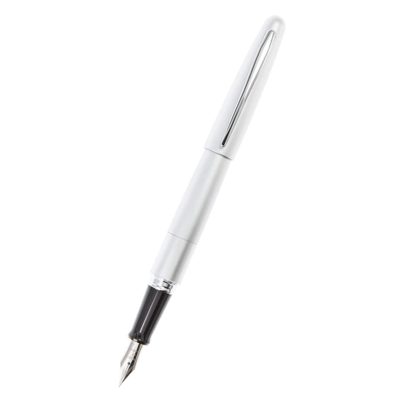 Namiki Metropolitan Fountain Pen, Silver Barrel, Classic Design, Fine Nib, Black Ink (91113)