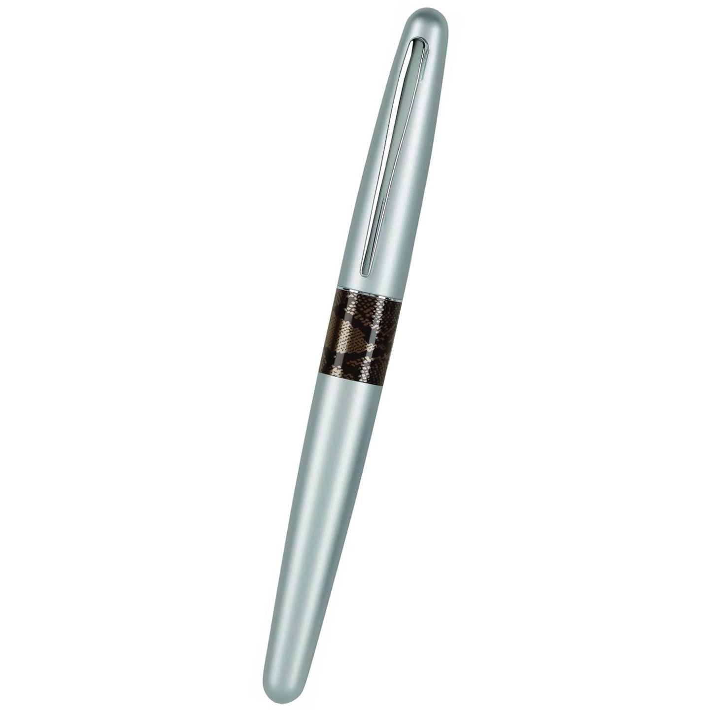Namiki MR Animal Fountain Pen, Matte Silver Barrel, Python Accent, Medium Point Stainless Steel Nib (91137)