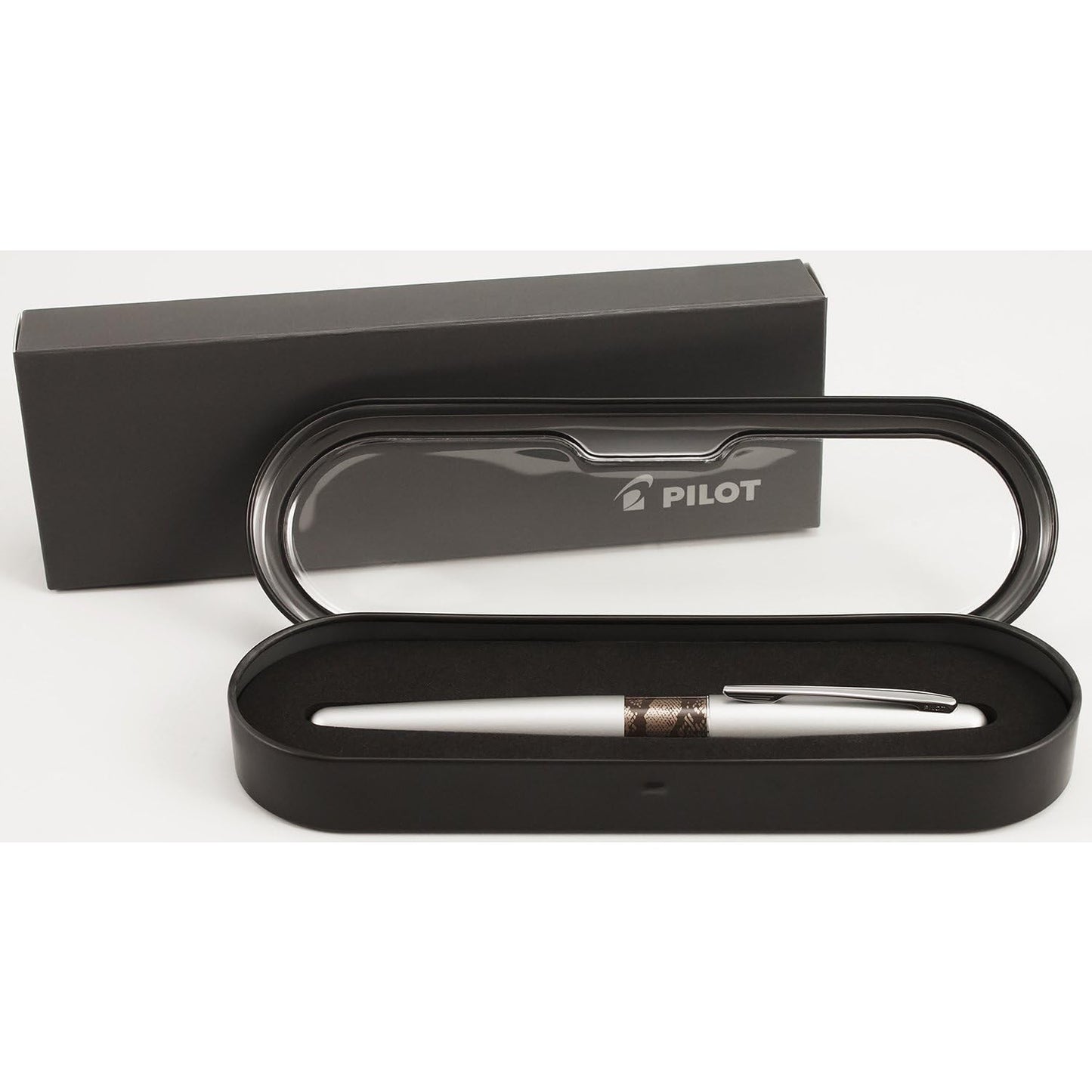 Namiki MR Animal Fountain Pen, Matte Silver Barrel, Python Accent, Medium Point Stainless Steel Nib (91137)