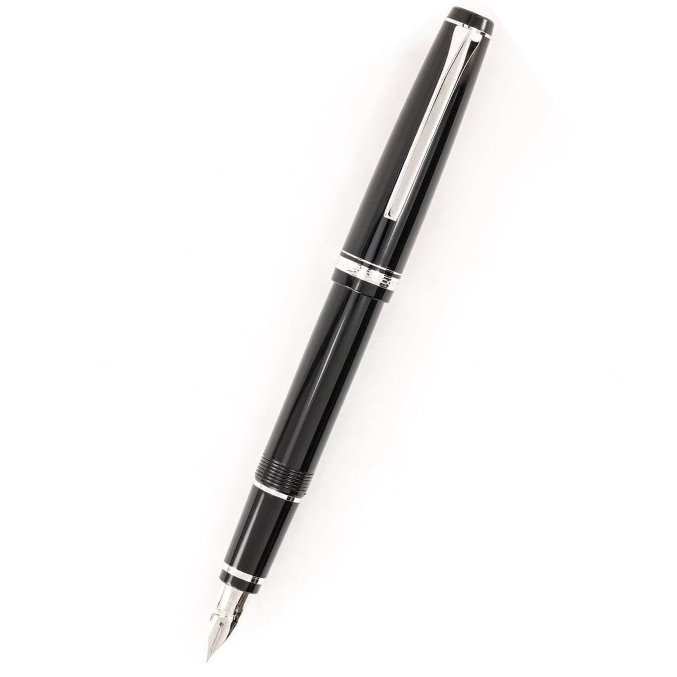 Namiki Falcon Fountain Pen, Black, Rhodium Accents, Soft Extra Fine Nib (60740)