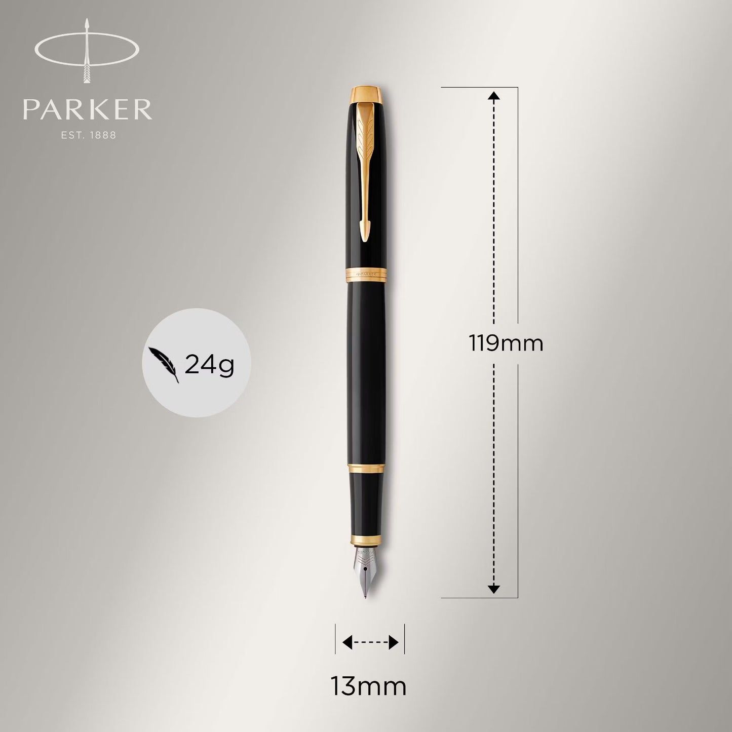 Parker IM Premium Black GT Fountain Pen M GB