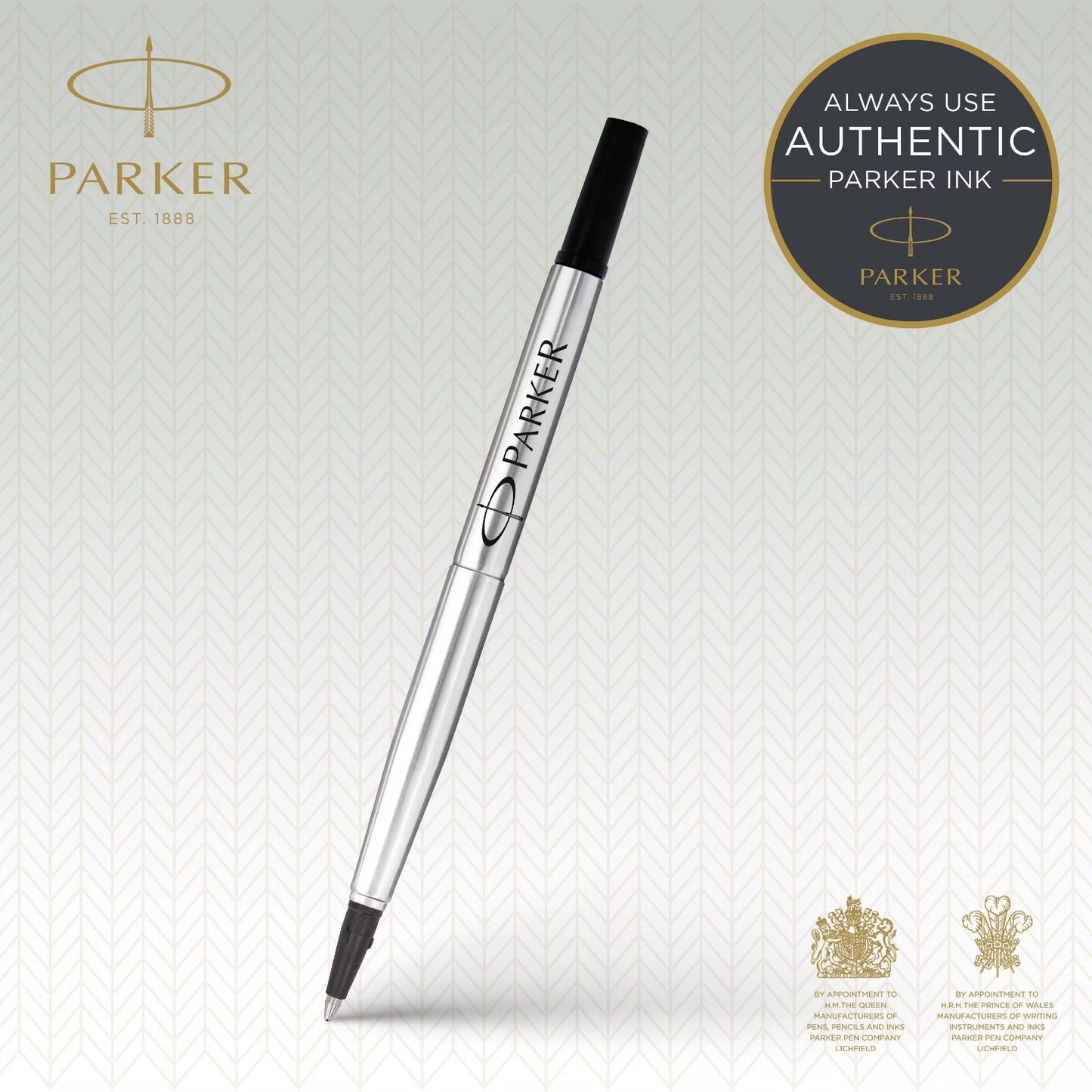 Parker Roller Ball Black Refills, 0.7mm Medium