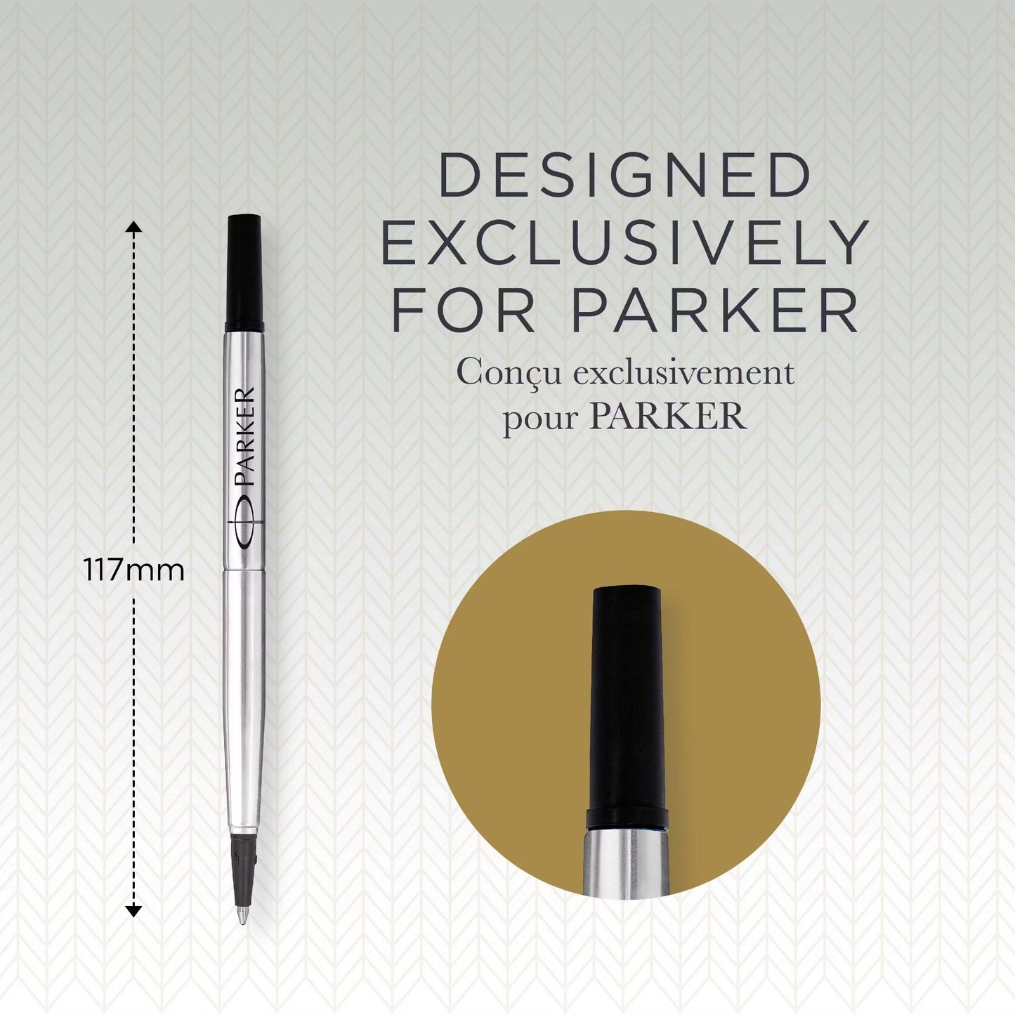 Parker Roller Ball Black Refills, 0.7mm Medium