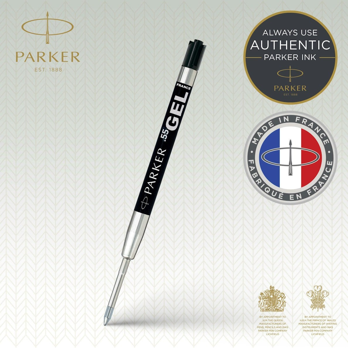 Parker 1950362 Quink Ballpoint Pen Gel Ink Refill, Medium Black BL2