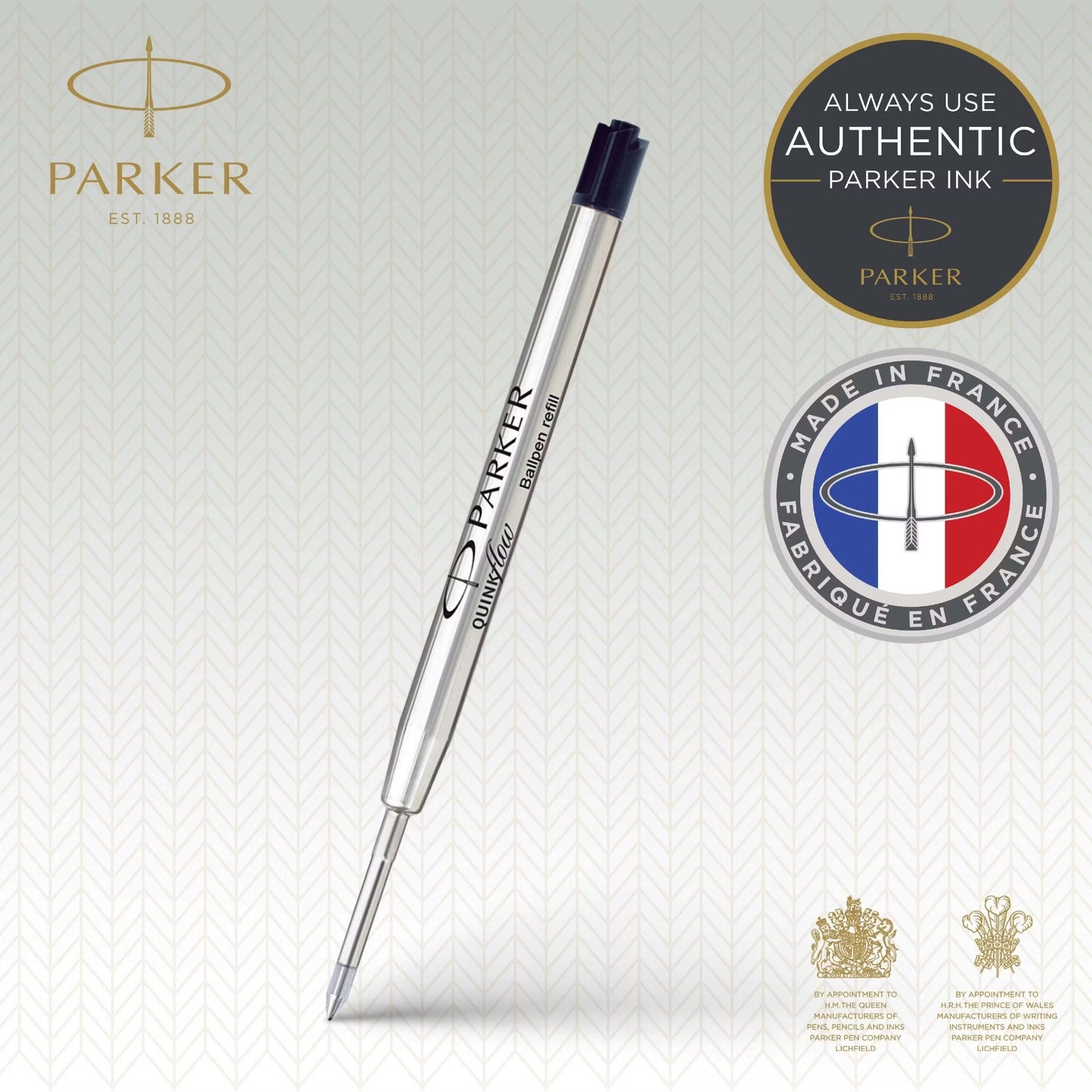Parker 1950369 Ballpoint Black Refills, 0.7mm Medium BL1