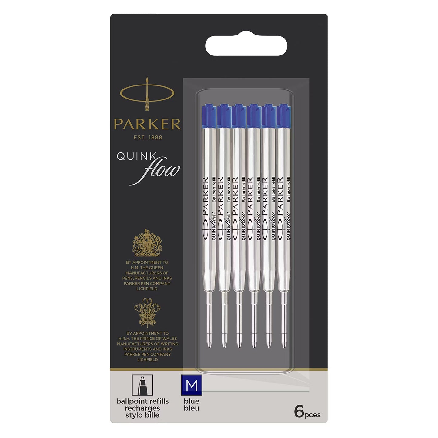 Parker Refill Quink FLW Ball Point M.Blue BL6